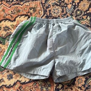 Milk teeth Light Blue Kids Shorts with Green Side Stripes